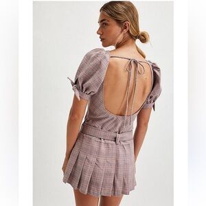 FREE PEOPLE SEVI PLAID MINI DRESS
